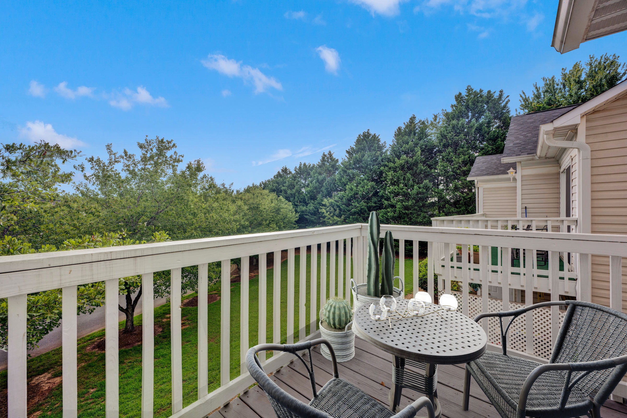 Balcony view of a Village of Moss Creek apartment