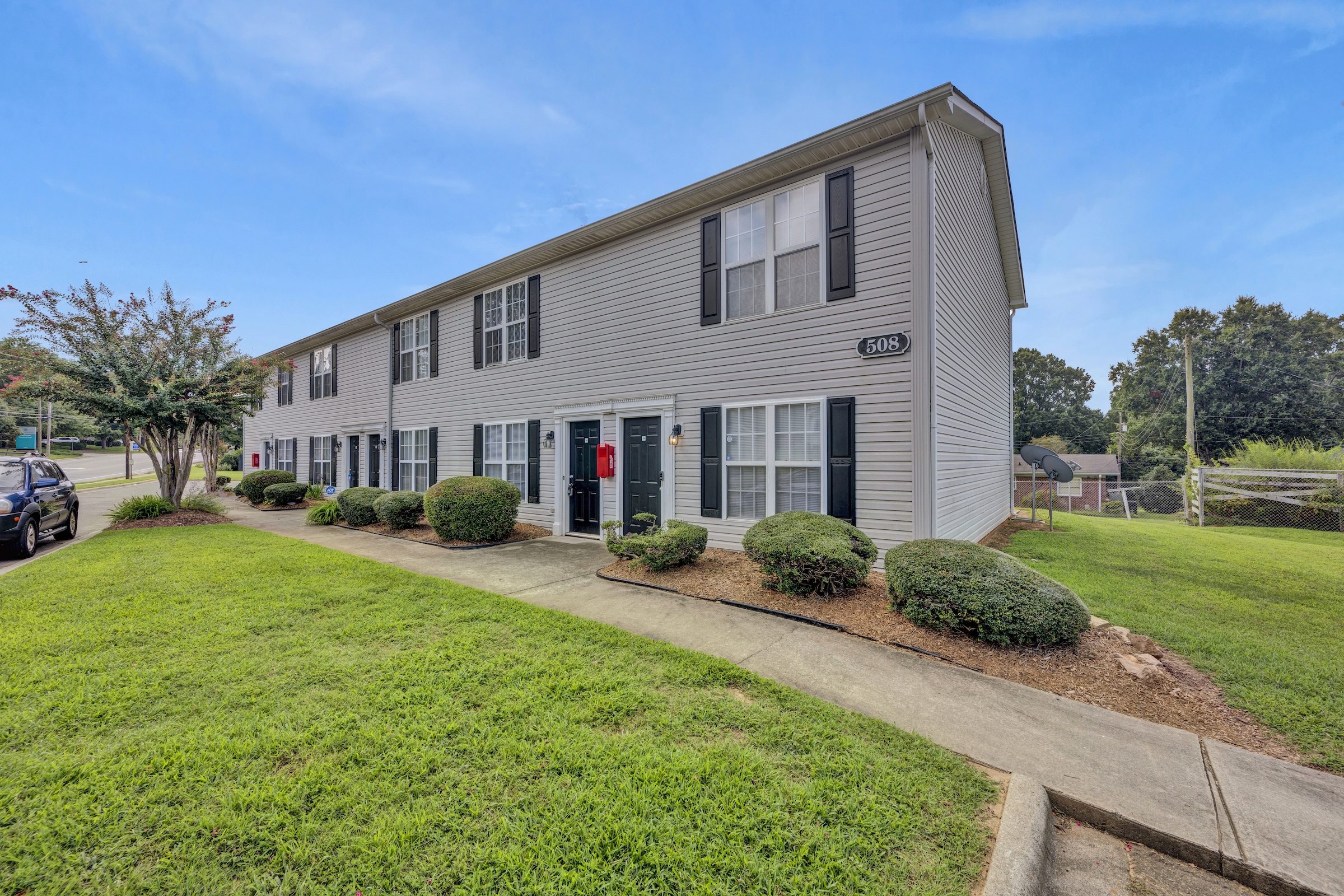 Street-level view of White Oak Apartments